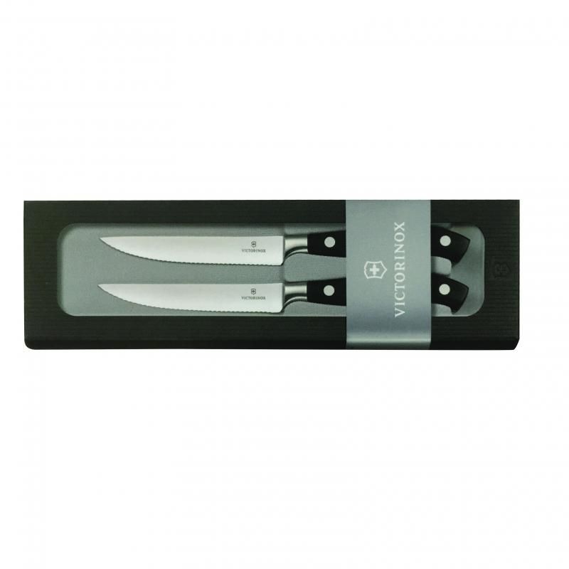 Victorinox Forged Steak Knife Set, 2 Pc, Wavy Edge, Gift Boxed