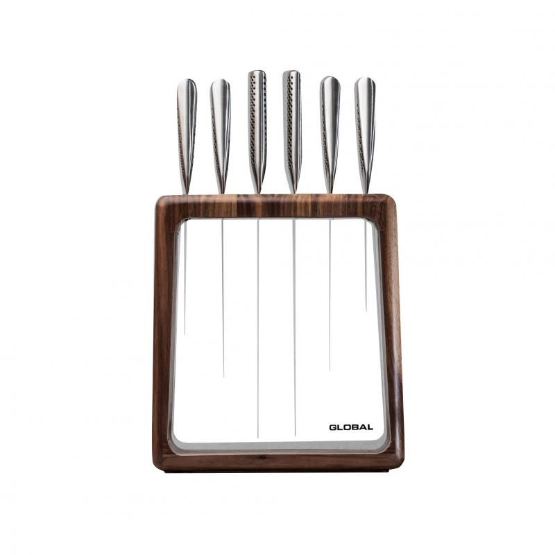 Global Hashira 7 Piece Knife Block | Walnut