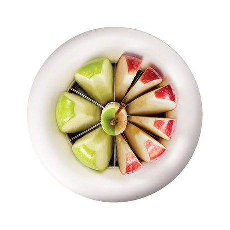 Dexam 360 System apple slicer with adjustable thickness, stainless steel blades, and ergonomic design for fast, easy apple preparation.