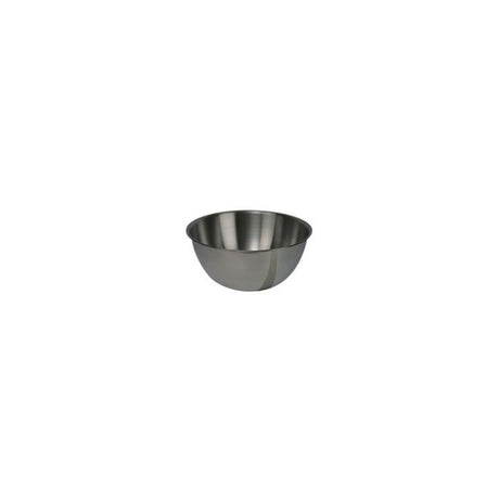 Dexam 0.5L stainless steel mixing bowl with polished exterior, high sides, and all-round pouring lip for versatile kitchen use.