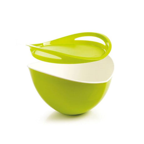 Mastrad Green Salad Bowl & Tray, 5L; stylish, practical for salads, pastas, and cocktails, with clip-on sauceboat.