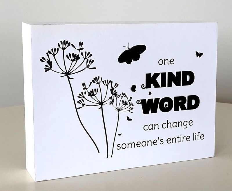 Art Block - MDF Kind Words 20cm (Set of 2)