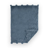 Weegoamigo Plush Pom Pom Blanket - Midnight - Weegoamigo