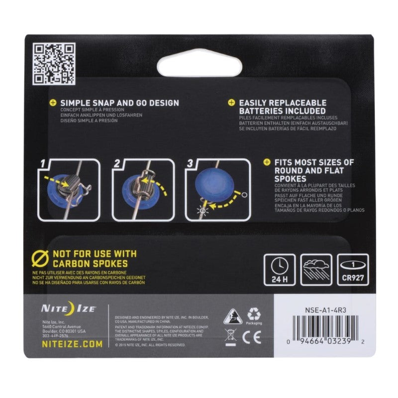 NITE IZE SEE EM MINI LED SPOKE LIGHTS 4PK ASSORT