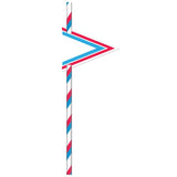 CUP CAKE CREATION 7016 19CM STRWS RED/BLU STRP C/CAKE 24PC
