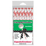 CUP CAKE CREATION 7213 15CM CAKEPOP STK RED SNOWFLKS 24PCS