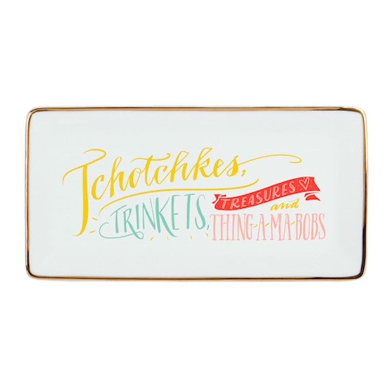 PORCELAIN TRAY LG LADYFINGERS LETERPRESS