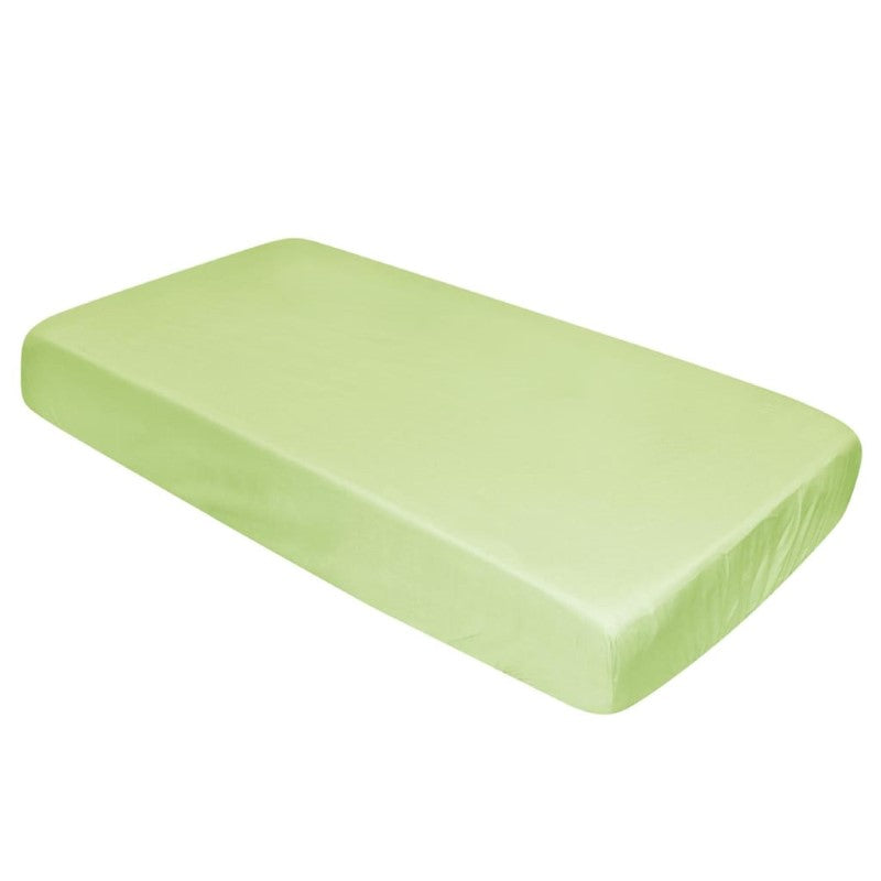 SILLY BILLYZ COT SHEET FITTED LIME POLYCOTTON