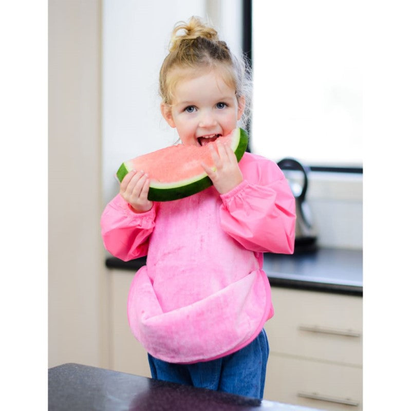 SILLY BILLYZ FLEECE MESSY EATER BIB RED/NAVY