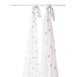 SILLY BILLYZ MUSLIN SWADDLE WRAP 2PK CHERRY DELIGHT