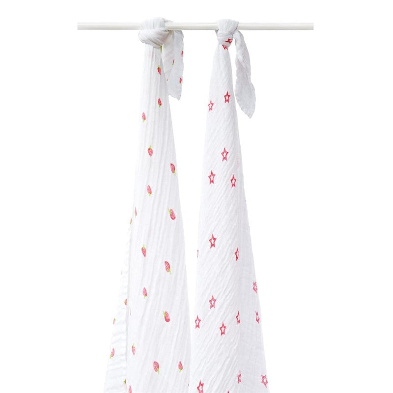SILLY BILLYZ MUSLIN SWADDLE WRAP 2PK STRAW/BY CRUSH