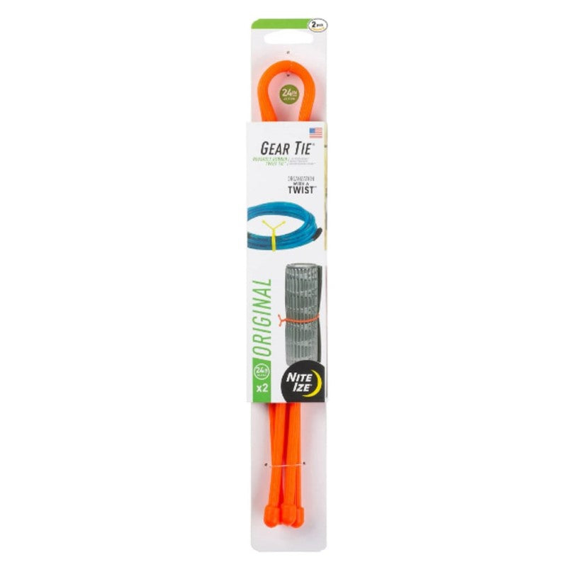 NITE IZE GEAR TIE 24IN BLAZE ORA 2PK