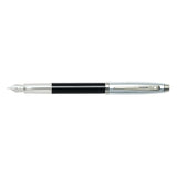 SHEAFFER 100 BLACK LACQUER/CHROME MEDIUM FOUNTAIN PEN HIGH-GLOSS