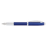 SHEAFFER® 100 9339 GLOSSY BLUE FOUNTAIN PEN WITH CHROME TRIM - MEDIUM