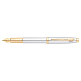 SHEAFFER® 100 9340 BRIGHT CHROME FOUNTAIN PEN WITH GOLD-TONE TRIM - MEDIUM