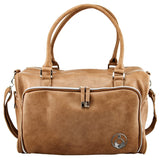 ISOKI DOUBLE ZIP SATCHEL LATTE