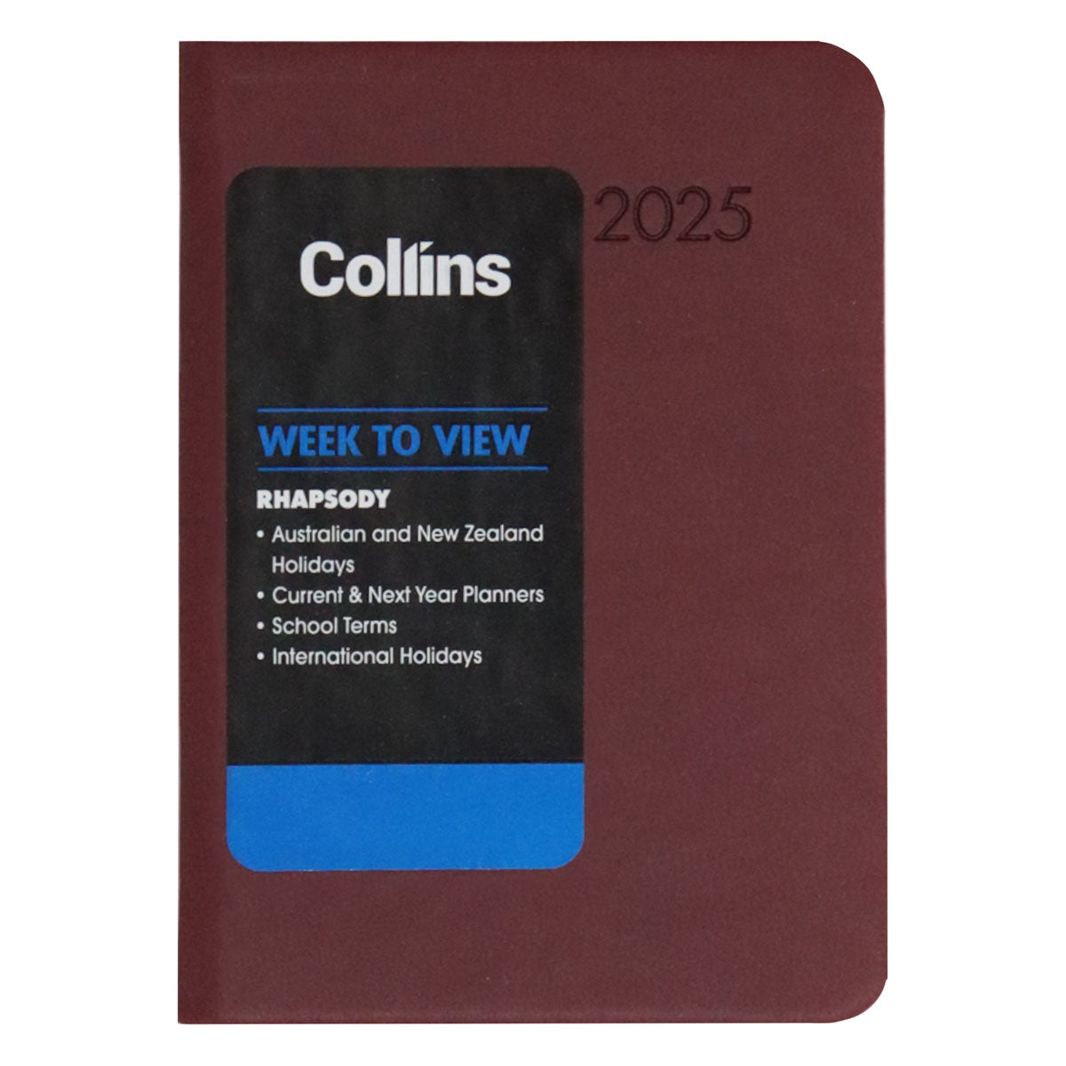 Collins Rhapsody A73 Week To View Diary Odd Year Maroon