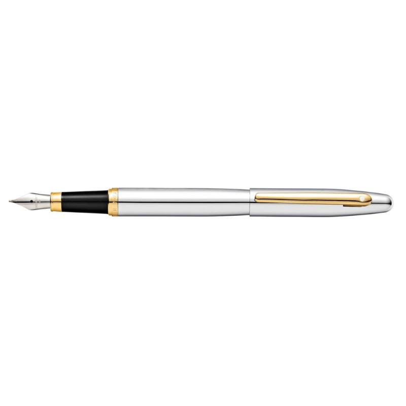 SHEAFFER® VFM 9422 POLISHED CHROME FOUNTAIN PEN WITH GOLD-TONE TRIM - FINE