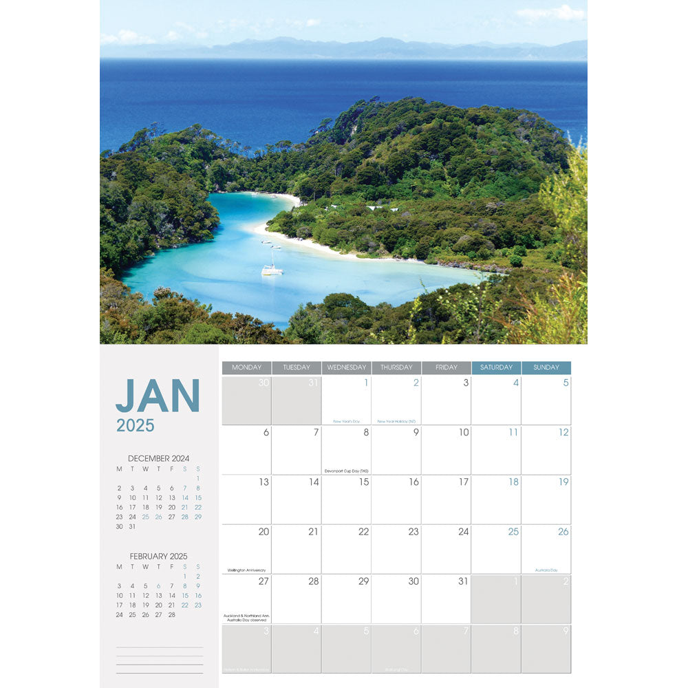 Collins Wall Calendar A4 NZ Coastal Scenes Odd Year