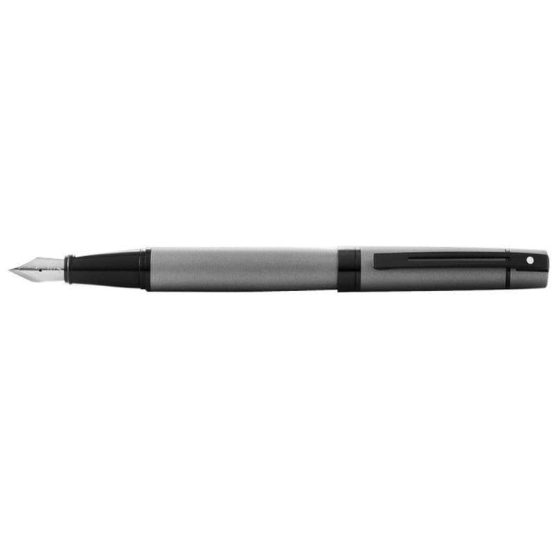 SHEAFFER® 300 9345 MATTE GRAY FOUNTAIN PEN WITH BLACK TRIM - FINE