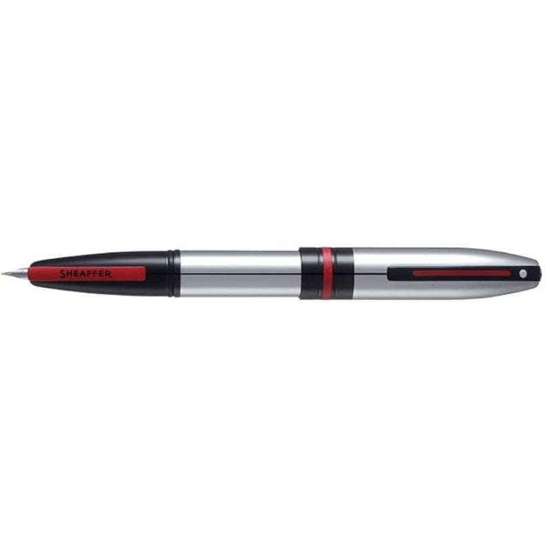 SHEAFFER ICON LUSTROUS CHROME WITH GLOSSY BLACK PVD TRIM MEDIUM FOUNTAIN PEN