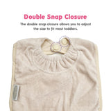 SILLY BILLYZ TOWEL PLAIN LARGE BIB WHITE SAND