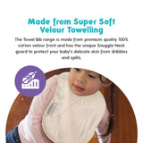 SILLY BILLYZ TOWEL PLAIN LARGE BIB WHITE SAND