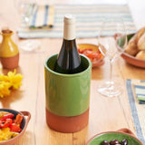Dexam Sintra Glazed Terracotta Wine Cooler Green