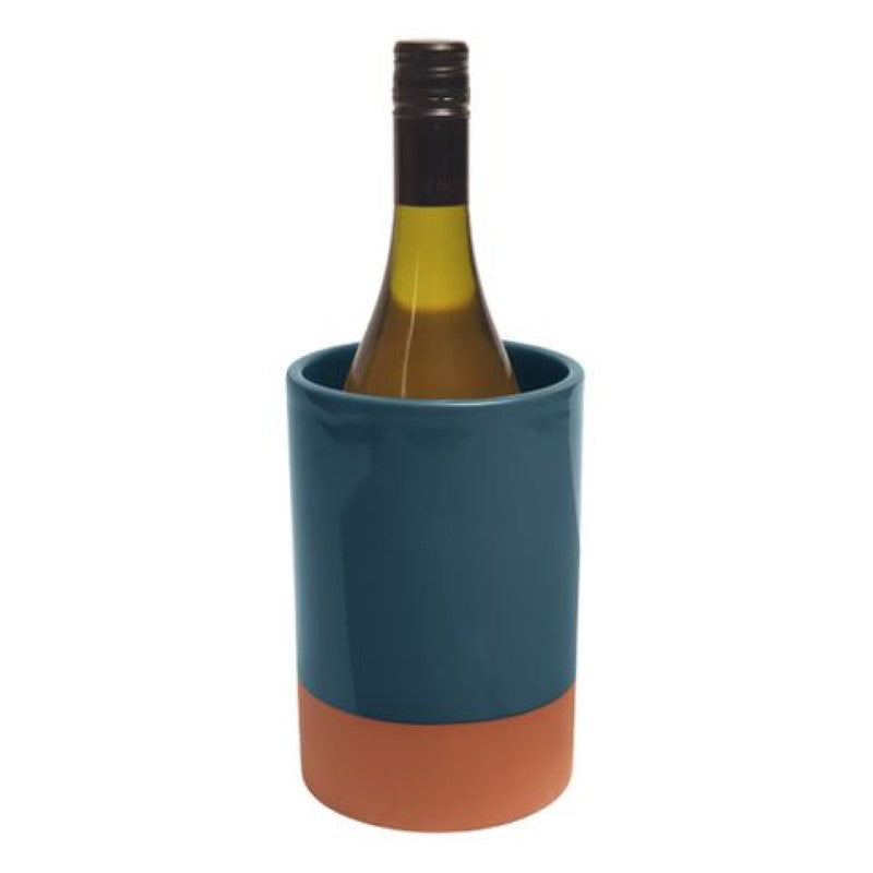Dexam Sintra Glazed Terracotta Wine Cooler Ink Blue