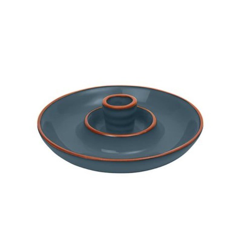 Dexam Sintra Glazed Terracotta Olive Dish Ink Blue