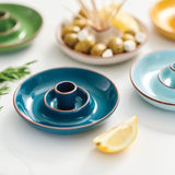 Dexam Sintra Glazed Terracotta Olive Dish Ink Blue