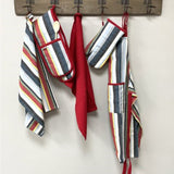 Dexam Striped Recycled Cotton Double Oven Gloves - Red