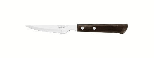 Churrasco Steak Knife Serrated Narrow Blade Polywood Brown 4" , 11cm - Tramontina- Set of  12