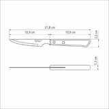 Churrasco Steak Knife Serrated Narrow Blade Polywood Brown 4" , 11cm - Tramontina- Set of  12