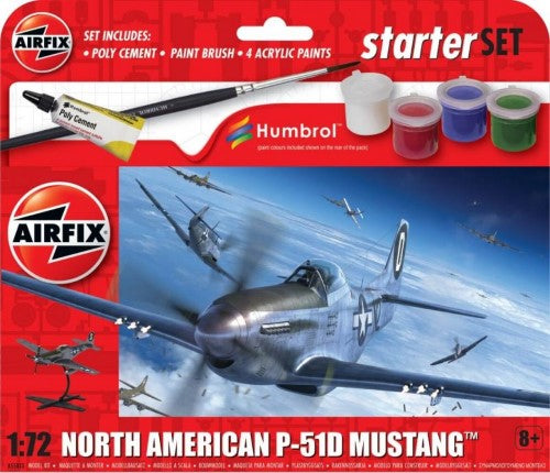 Model Starter Set - Airfix North American P-51D Mustang 1:72 A55013