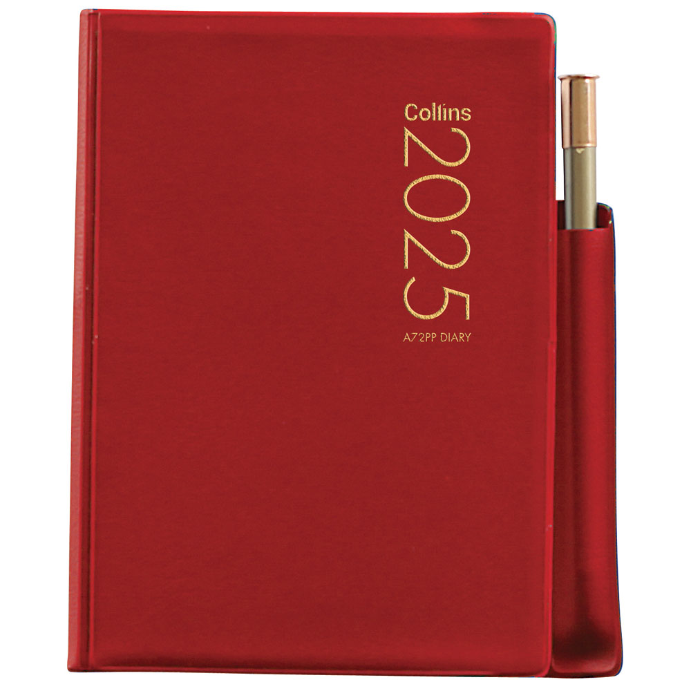 Collins Diary A72PP Red With Pencil Odd Year