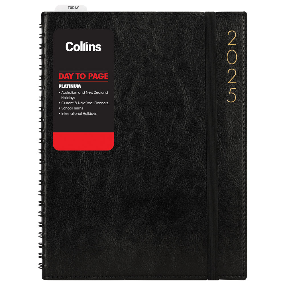 Collins Platinum A51 Day To Page Diary Black Wiro Odd Year