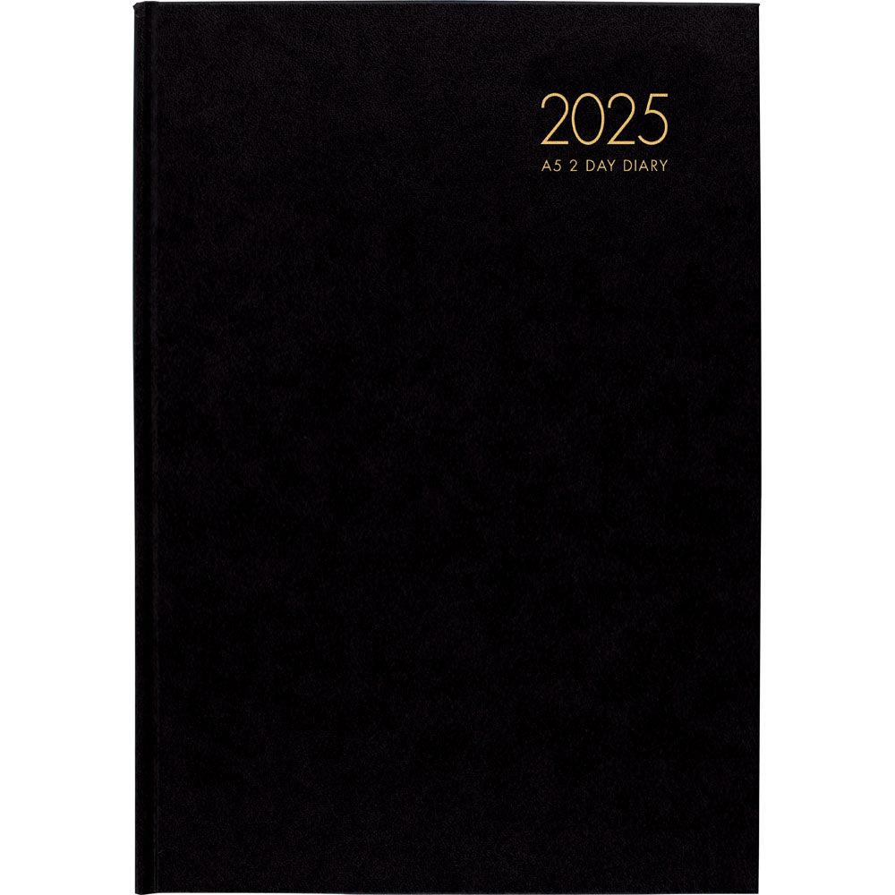 Collins Windsor A52 2 Day To Page Diary Black Odd Year