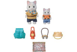 Sylvanian Families Play Set - Exciting Exploration Set - Latte Cat Brother & Baby