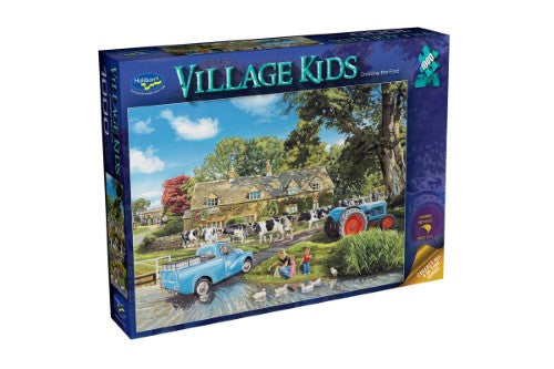 Jigsaw Puzzle - Village Kids Crossing the Ford (1000pcs)