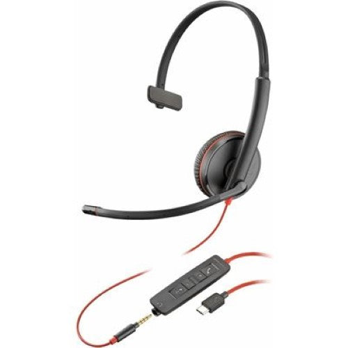 HP Poly Blackwire C3215 Monaural Headset + Carry Case (80S05AA)