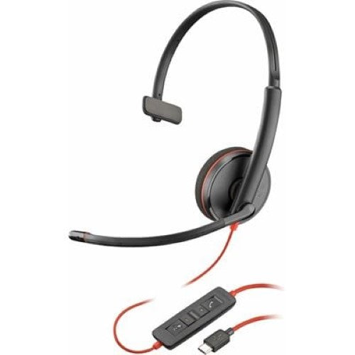 HP Poly Blackwire 3210 Monaural USB-C Headset +USB-C/A Adapter (8X214AA)