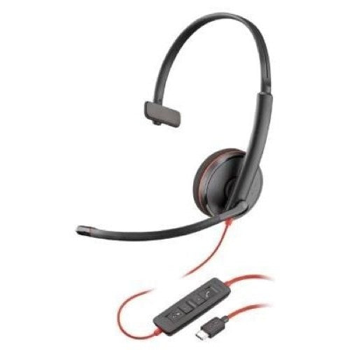 HP Poly Blackwire 3210 Monaural USB-C Headset +USB-C/A Adapter (8X214AA)