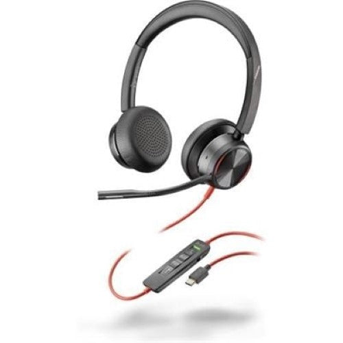 HP Poly Blackwire 8225 Stereo USB-C Headset +USB-C/A Adapter (8X223AA)