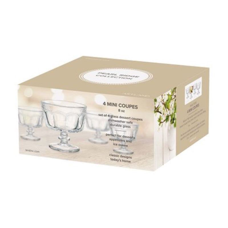 Set Of 4 Pearl Ridge Mini Trifle Bowls