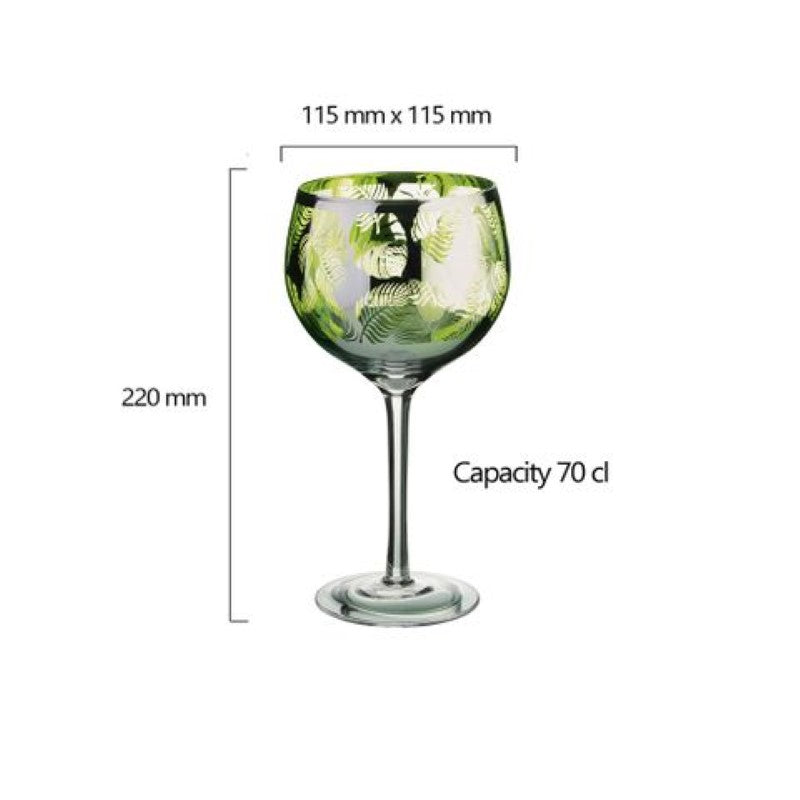 ARTLAND TROPICAL LEAVES GIN GLASS  (Set Of 2)