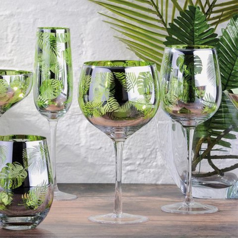 ARTLAND TROPICAL LEAVES GIN GLASS  (Set Of 2)