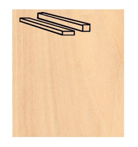 Wooden Ship Kit Fittings - Basswood Veneer 1 x 2 x 914mm