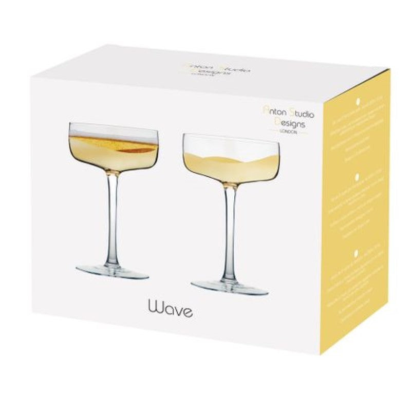ASD Wave Gold Champagne Saucer (Set 2)