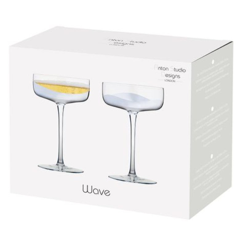 ASD Wave Silver Champagne Saucer (Set 2)